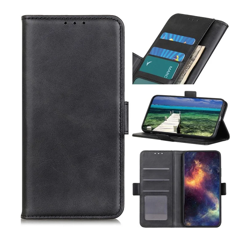 Étui de protection en cuir avec fermoir magnétique anti-chute pour iPhone 13 mini 5.4 pouces - Noir