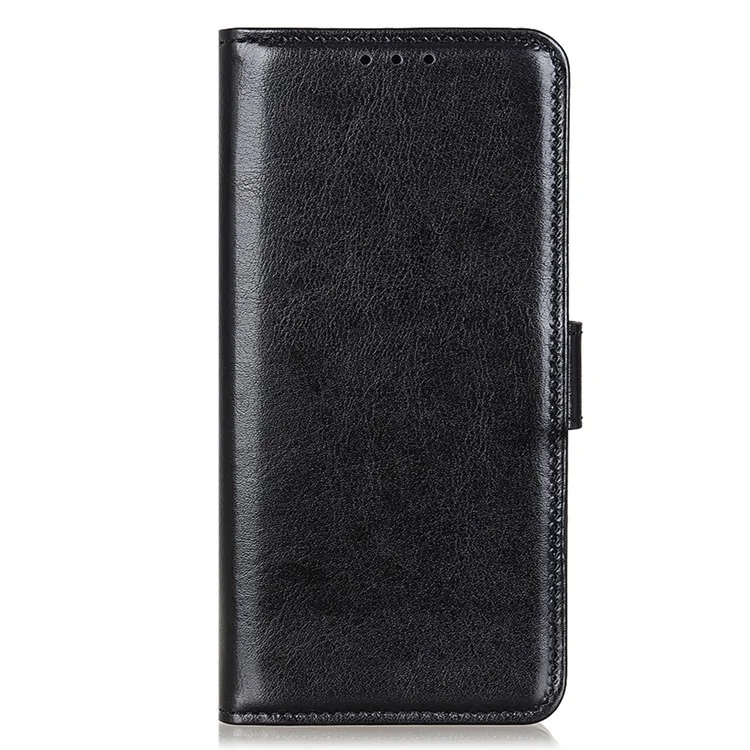 Crazy Horse Texture Design Premium PU Leather Folio Flip Stand Feature Magnetic Closure Case Cover per iPhone 13 Pro Max 6,7 pollici - Nero