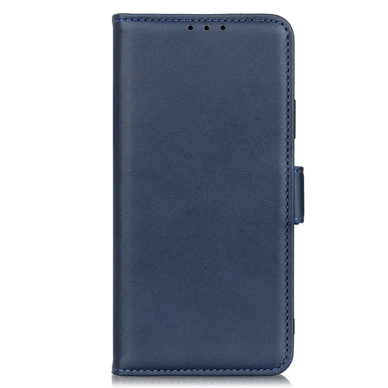 Magnetic Double Clasp Leather Wallet Protective Stand Case for iPhone 13 Pro Max 6.7 inch - Blue