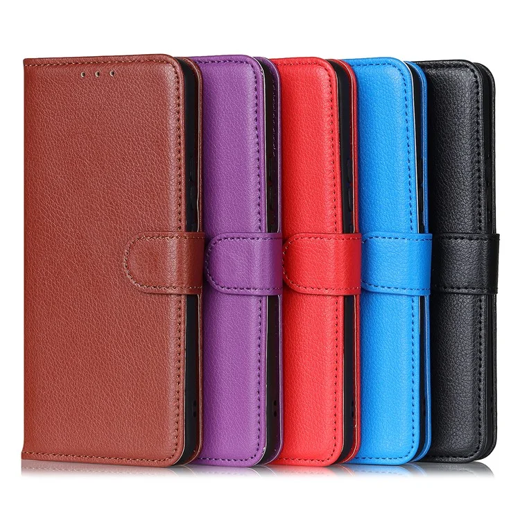 Portefeuille Design Classic Litchi Texture Étui en Cuir avec Support pour Téléphone pour iPhone 13 mini 5,4 pouces - Noir