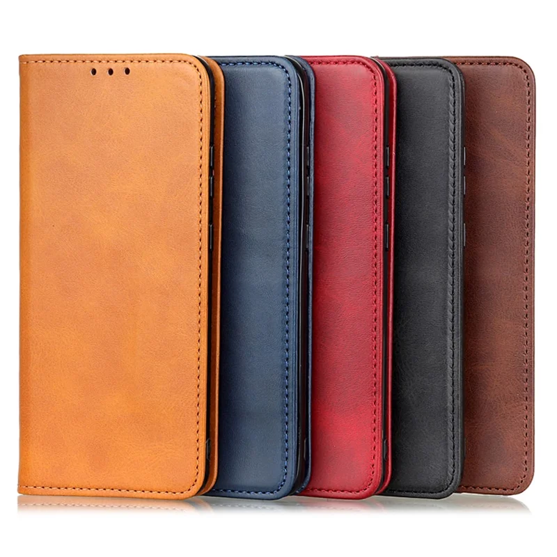 Automatic Absorption Split Leather Wallet Stand Phone Cover for iPhone 13 mini 5.4 inch - Brown