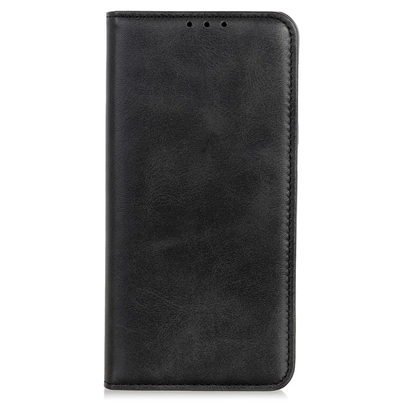 Split Leather Magnetic Auto-absorbed Wallet Phone Stand Shell Case for iPhone 13 6.1 inch - Black