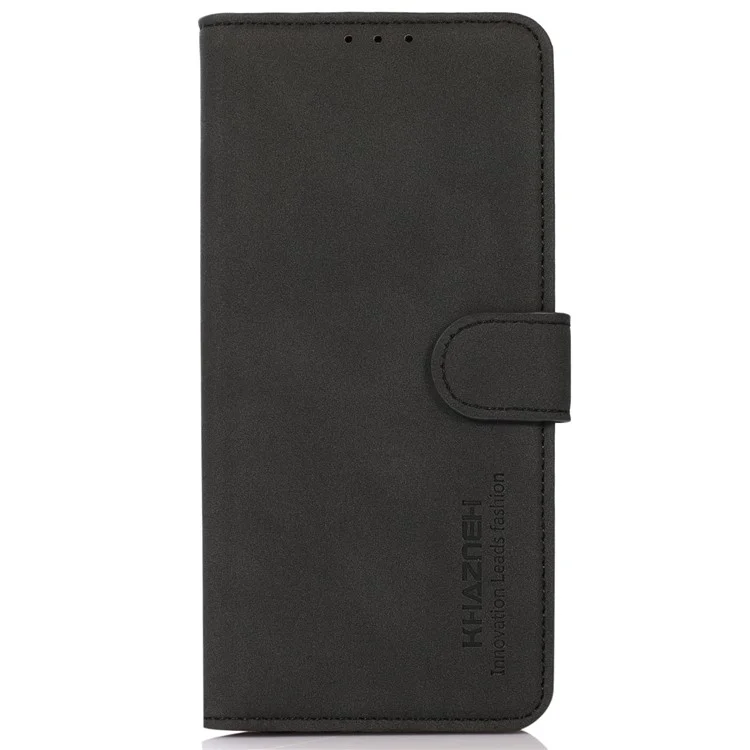 KHAZNEH PU Leather Phone Wallet Design Cover Case con supporto per iPhone 13 mini 5.4 pollici - Nero