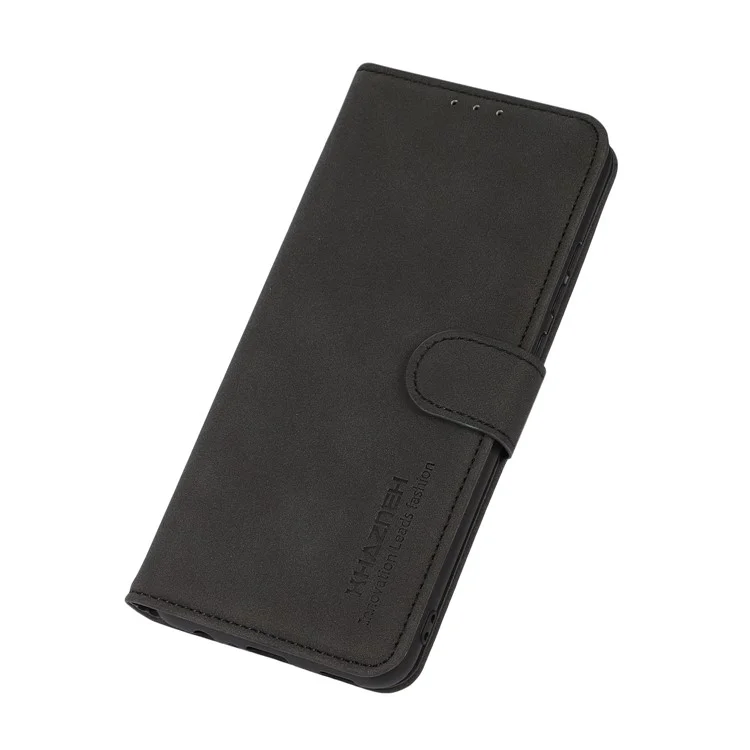 KHAZNEH PU Leather Phone Wallet Design Cover Case con supporto per iPhone 13 mini 5.4 pollici - Nero