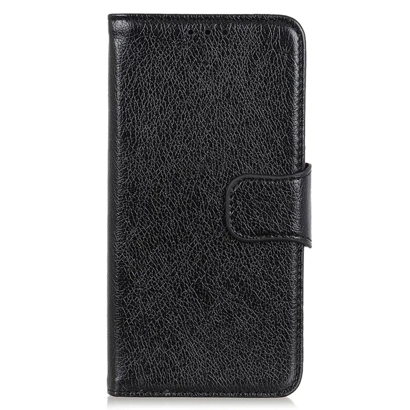 Full Protection Nappa Texture Split Leather Stand Wallet Phone Cover Case for iPhone 13 Pro 6.1 inch - Black