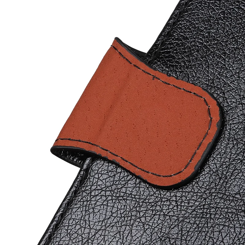 Full Protection Nappa Texture Split Leather Stand Wallet Phone Cover Case for iPhone 13 Pro 6.1 inch - Black