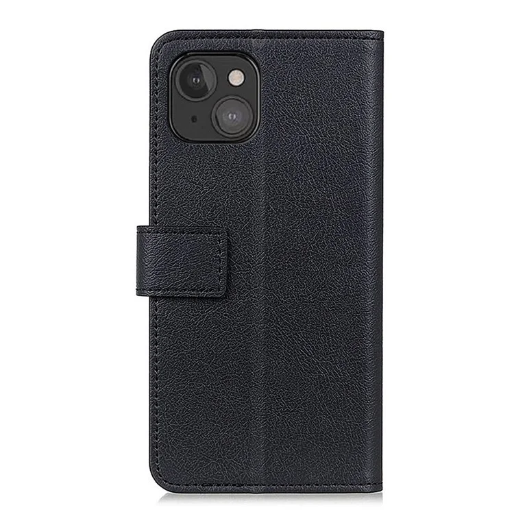 Магнитная конструкция застежки PU Leather Stand Function Folio Shockproof Full Protection Case для iPhone 13 mini 5.4 дюйма - Черный