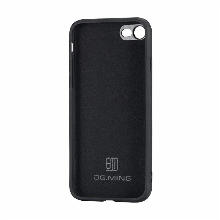 DG.MING M2 Series Multi-Function Magnetic Detachable Wallet Kickstand Flip Hybrid Case Cover for iPhone 7 4.7 inch/8 4.7 inch/SE (2020)/SE (2022) - Black
