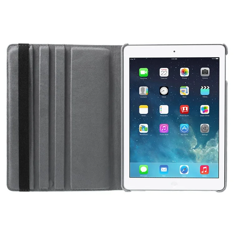 Coque Intelligente En Cuir De Litchi Rotatif À 360 Degrés Pour L'air IPad - Argent