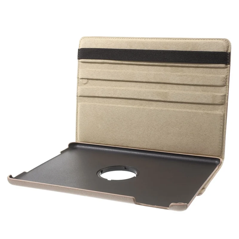 360 Degree Rotating Litchi Smart Leather Cover for iPad Air - Rose Gold