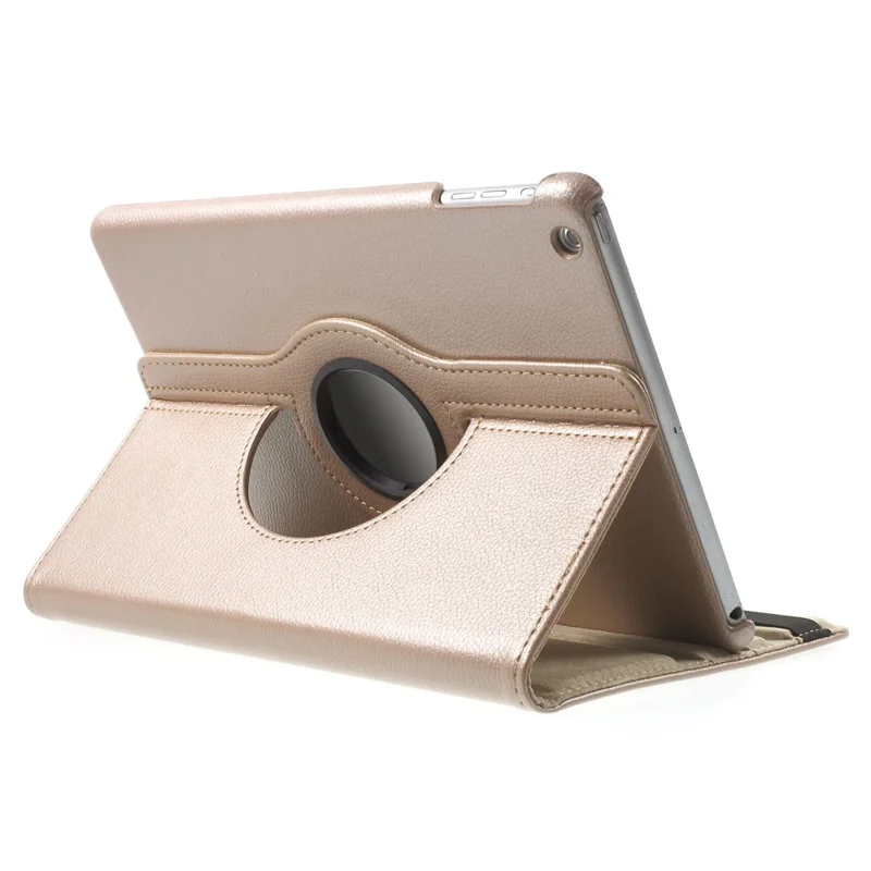 360 Degree Rotating Litchi Smart Leather Cover for iPad Air - Rose Gold