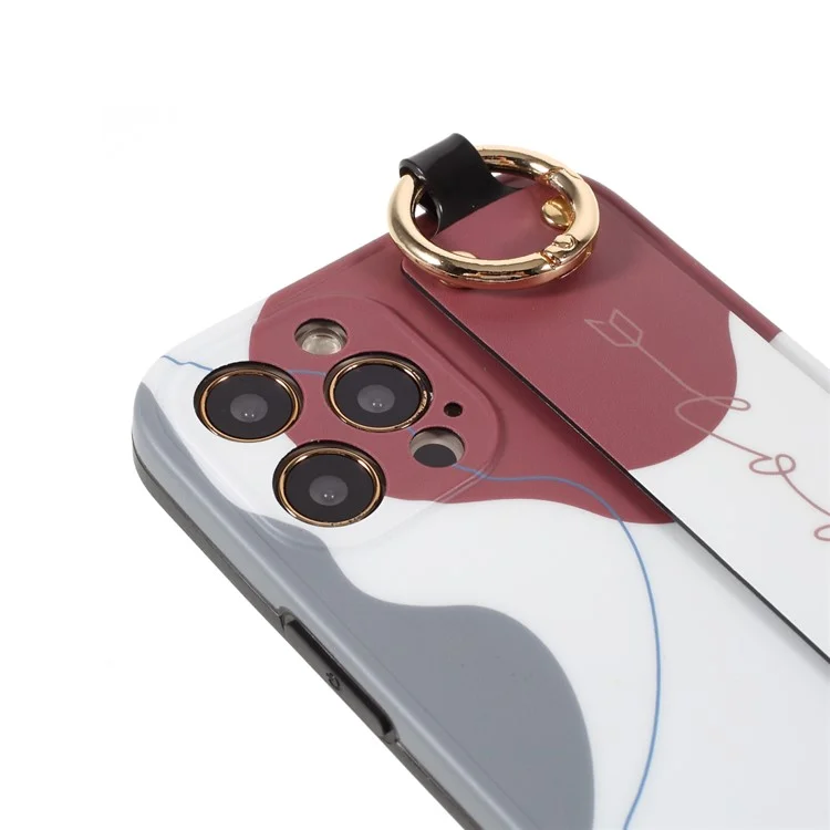 IMD Multicolor Slide Wrist Strap Design TPU Phone Case Shell per iPhone 12 Pro 6.1 pollici - Stile A