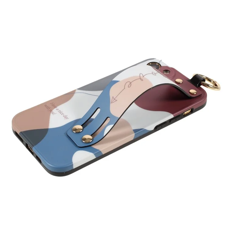 IMD Multicolor Slide Wrist Strap Design TPU Phone Case Shell per iPhone 12 Pro 6.1 pollici - Stile A