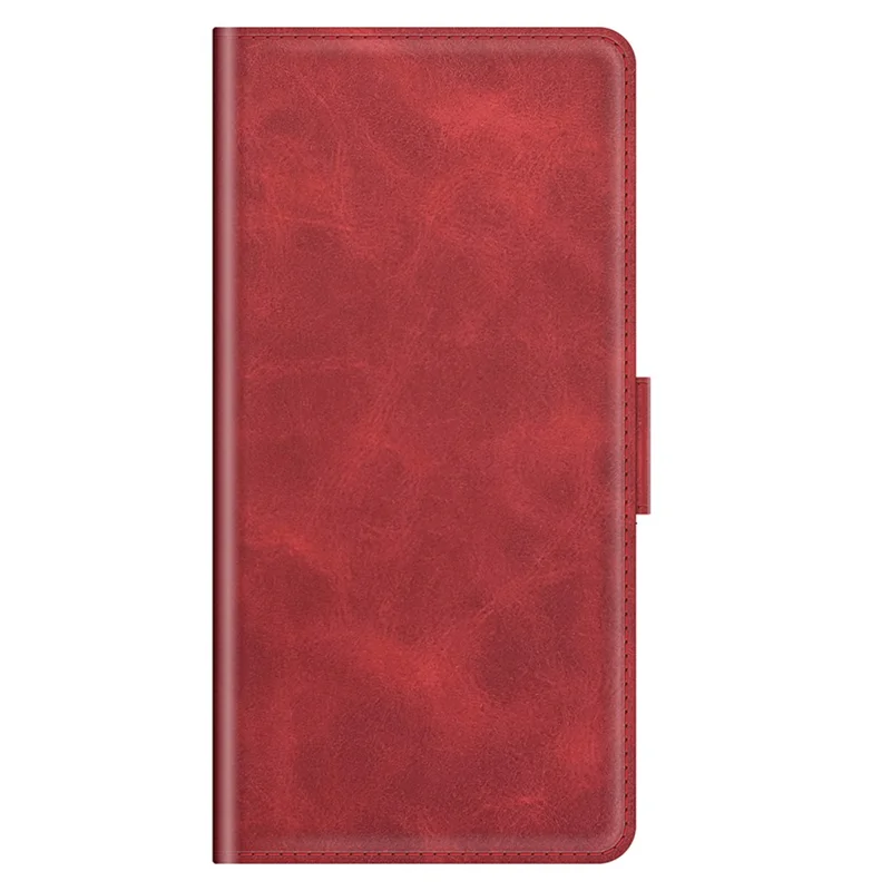 PU Leather Full Protection Wallet Cover Stand Case with Magnetic Double Clasp for iPhone 13 6.1-inch - Red