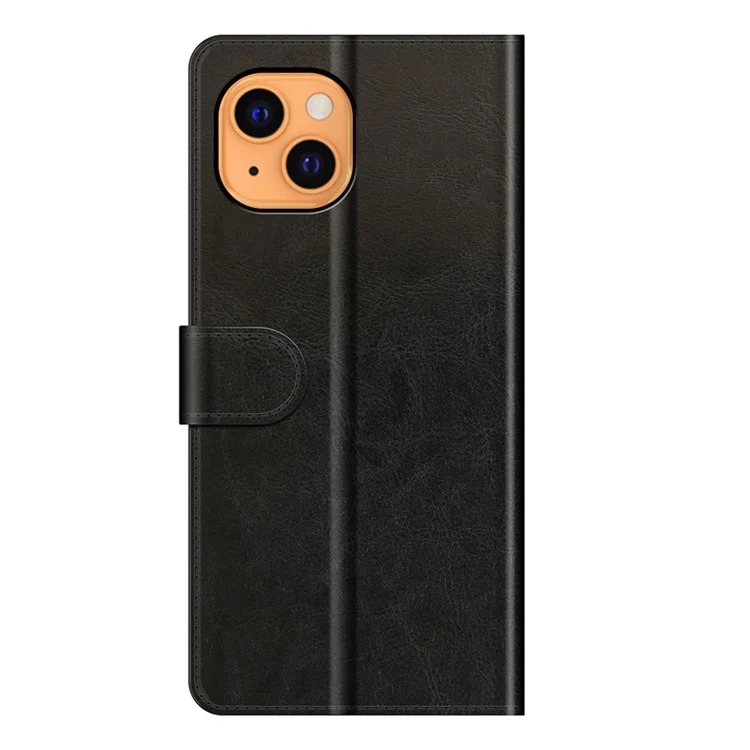Crazy Horse Horse Texture Flip Flip Wallet Leather Case Com Stand Para Iphone 13 6,1 Polegadas - Preto
