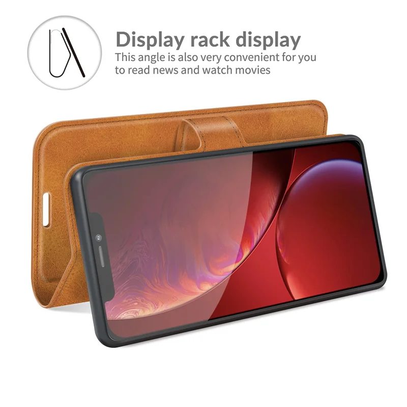 PU Leather Phone Case for iPhone 13 Pro 6.1 inch TPU + PU Leather Folio Flip Wallet Stand Magnetic Buckle Design - Orange