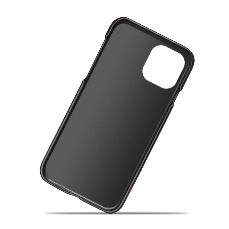 KSQ PU Leather Coated Dual-color Splicing PC Phone Case Cover for iPhone 13 Pro Max 6.7 inch - Blue/Khaki