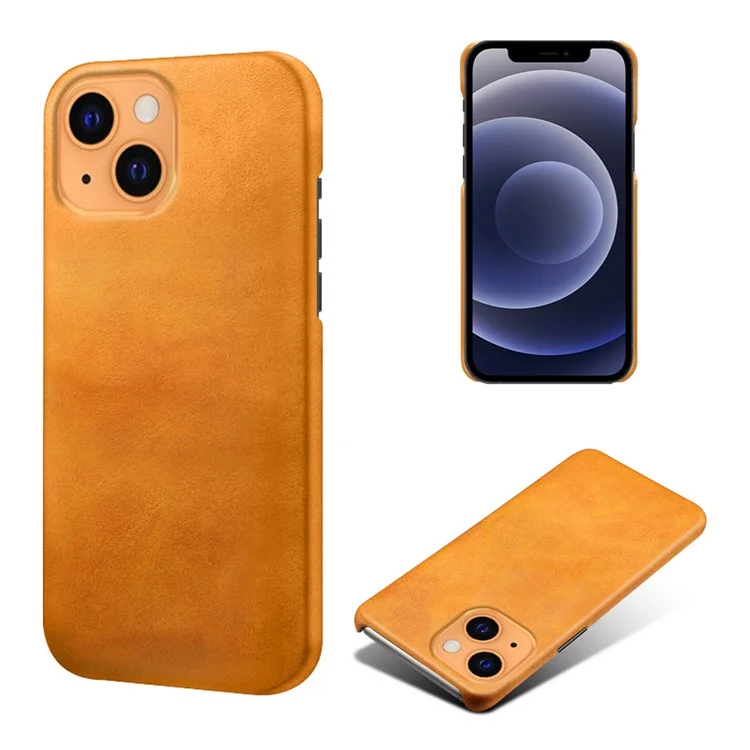 Funda de teléfono KSQ Quality PU Leather Coated PC para iPhone 13 6.1 pulgadas - Naranja