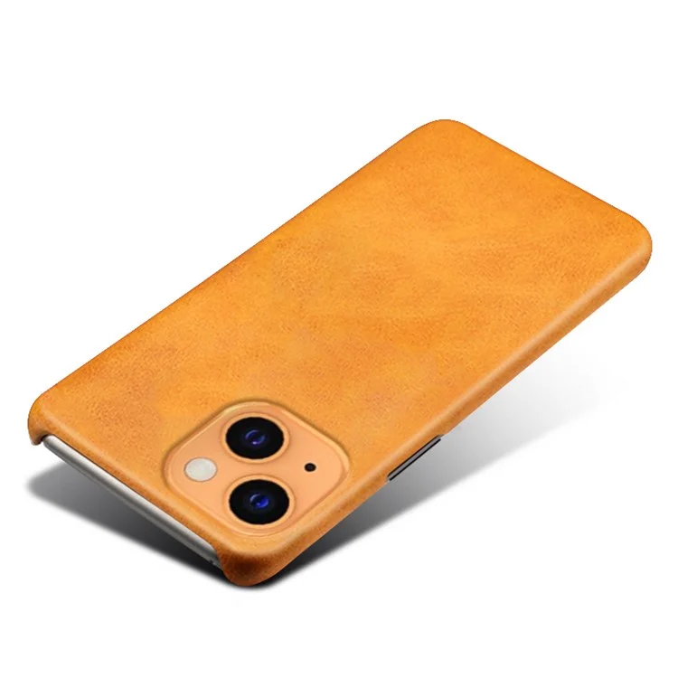 Funda de teléfono KSQ Quality PU Leather Coated PC para iPhone 13 6.1 pulgadas - Naranja