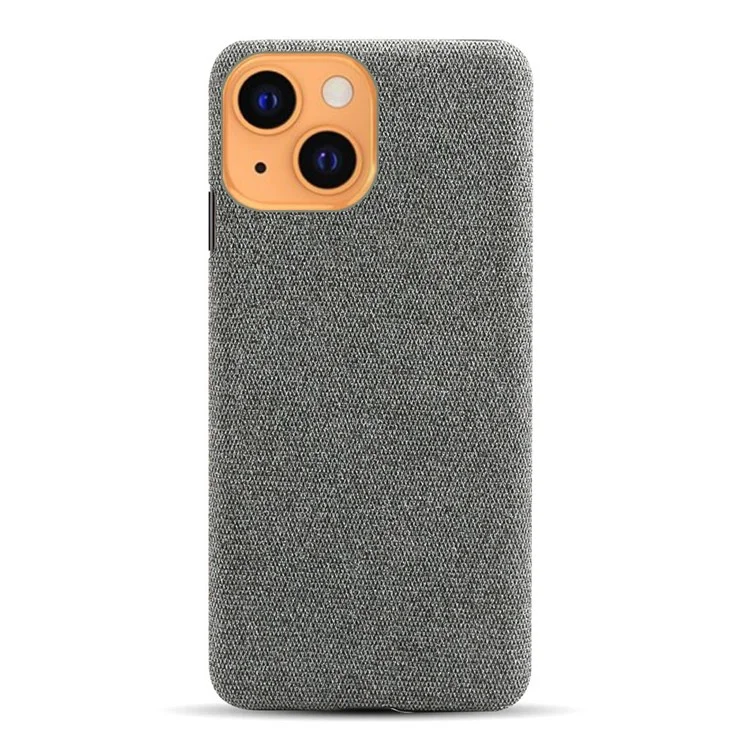 KSQ Cloth Coated Hard Plastic Phone Case Cover für iPhone 13 6.1 Zoll - Grau