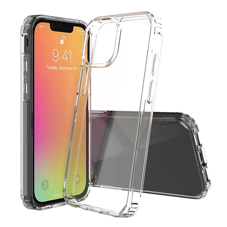 Acrílico de Choque de Choque Antideslizante + TPU Bumper Transparent Protective Back Case Para Iphone 13 Mini 5.4 Pulgadas