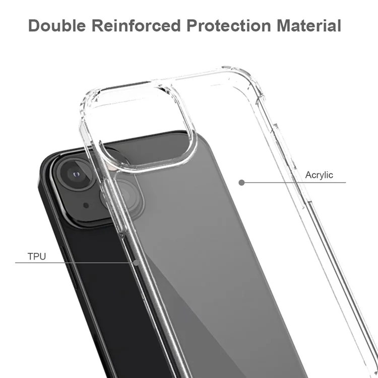 Acrílico de Choque de Choque Antideslizante + TPU Bumper Transparent Protective Back Case Para Iphone 13 Mini 5.4 Pulgadas