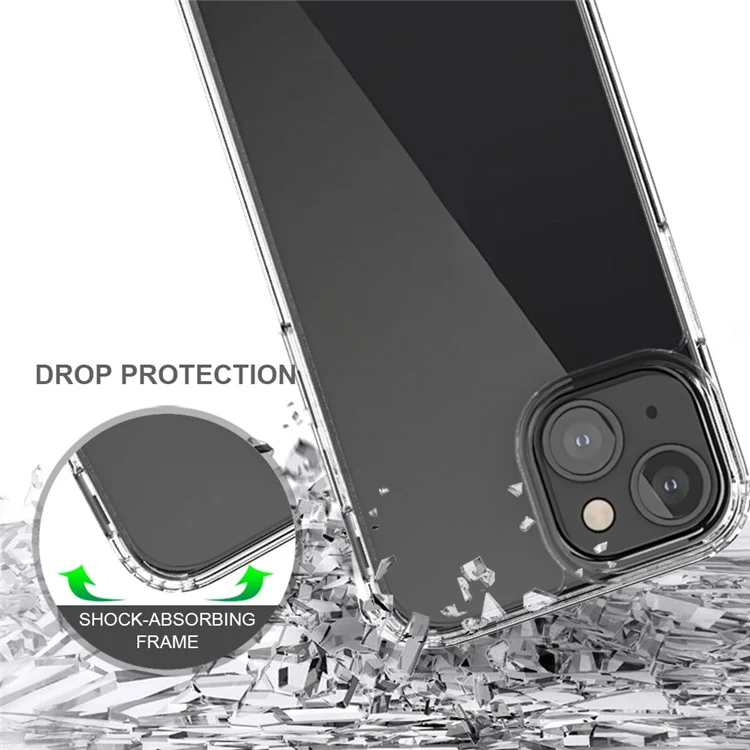 Anti-Scratch Shockproof Acrylic + TPU Bumper Transparent Protective Back Case for iPhone 13 mini 5.4 inch