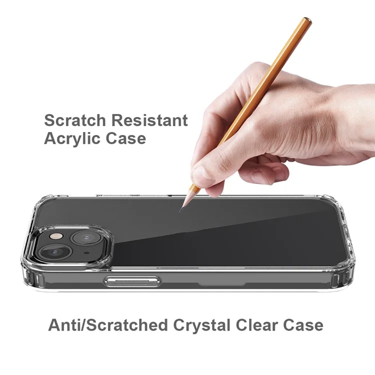 Anti-Scratch Shockproof Acrylic + TPU Bumper Transparent Protective Back Case for iPhone 13 mini 5.4 inch