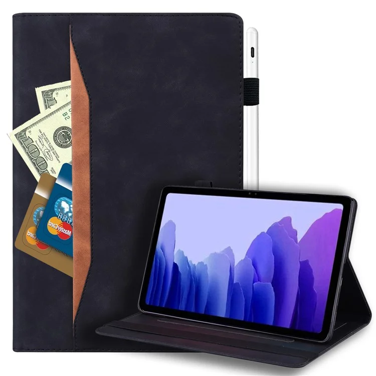 Business Style Wallet Stand Leather Tablet Cover with Front Pocket for iPad Pro 12.9 (2022) / (2021) / (2020) - Black