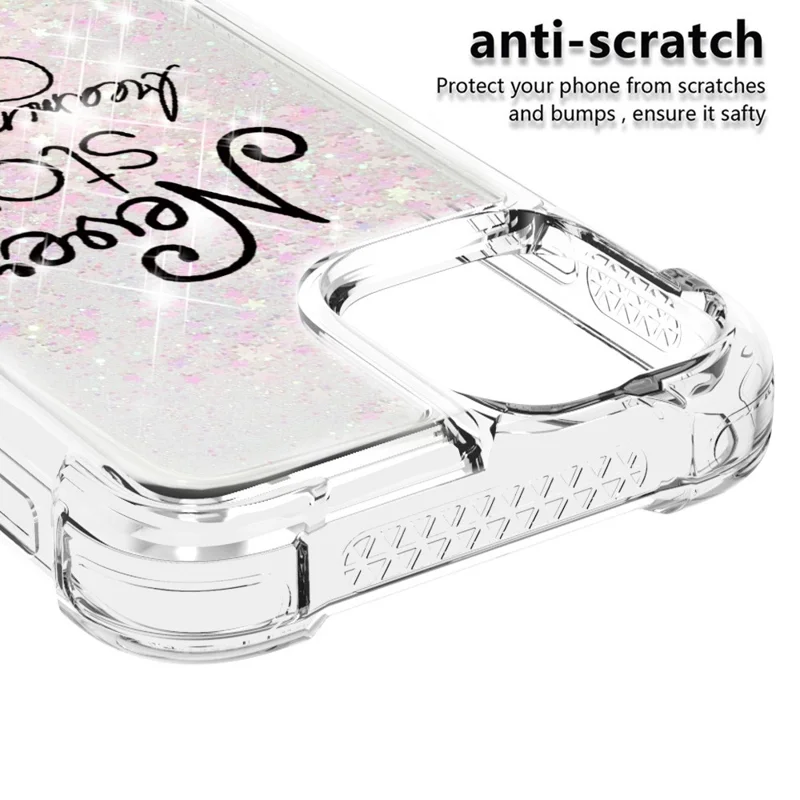 Liquid Glitter Fashion Sparkling Quicksand Soft TPU Back Case for iPhone 13 6.1 inch - Never Stop Dreaming