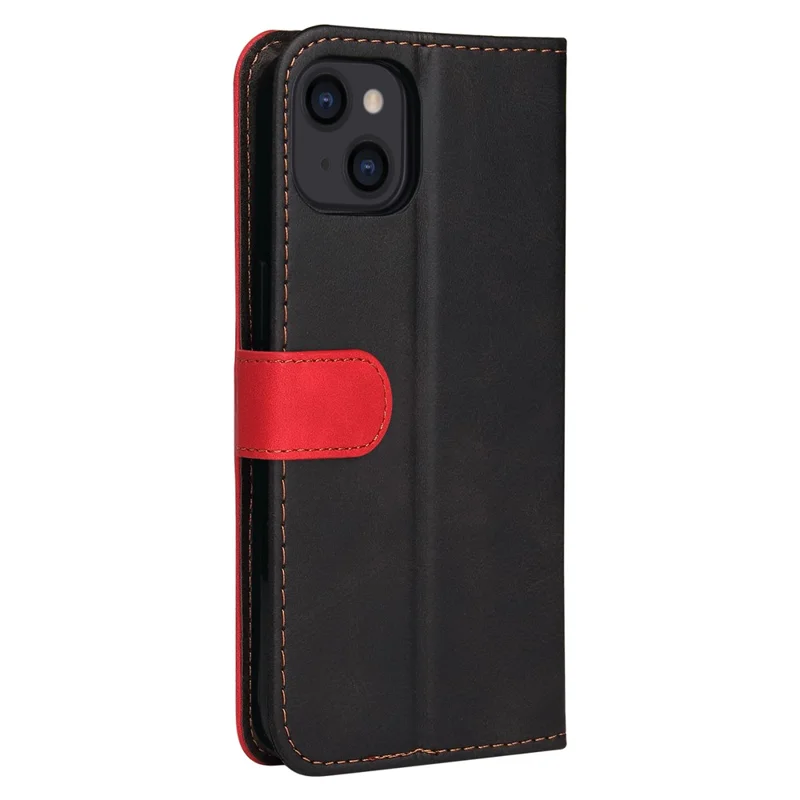 Business Style Anti-drop Dual-color Splicing Design Phone Case for iPhone 13 6.1 inch - Red