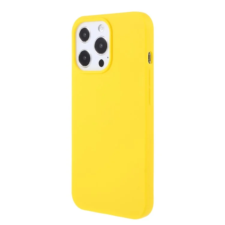 Pour IPhone 13 Pro 6.1 Pouces Slim Slim Couche Smooth Soft Mat Soft Flexible TPU Cover - Jaune