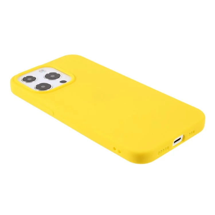 Para IPhone 13 Pro 6.1 Pulgadas Capa De Superficie Delgada Lisa Mate Suave Suave Flexible TPU - Amarillo