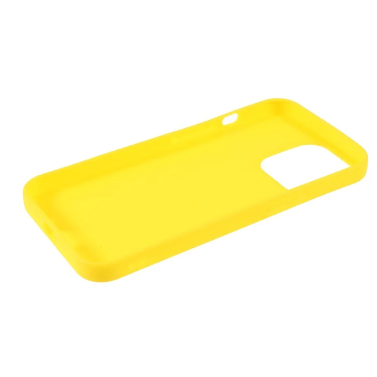 Para IPhone 13 Pro 6.1 Pulgadas Capa De Superficie Delgada Lisa Mate Suave Suave Flexible TPU - Amarillo