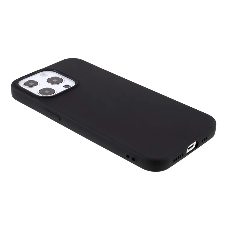 For iPhone 13 Pro 6.1 inch Slim Surface Layer Smooth Matte Soft Flexible TPU Cover - Black