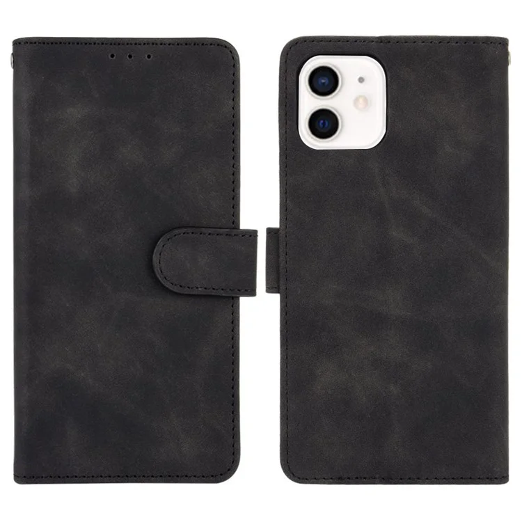 Touch Touch PU Cuero Suave Suave Anti-slip Scratch Resistente a la Cubierta de Soporte de Protección de Cuerpo Completo Para Iphone 13 Mini 5.4 Pulgadas - Negro