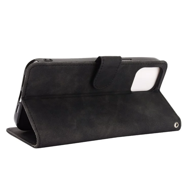 Touch Touch PU Cuero Suave Suave Anti-slip Scratch Resistente a la Cubierta de Soporte de Protección de Cuerpo Completo Para Iphone 13 Mini 5.4 Pulgadas - Negro