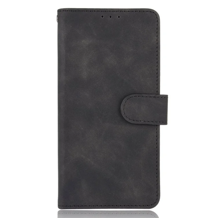 Skin-Touch Stand Feature PU Leather Protective Flip Folio Cover pour iPhone 13 6.1 pouces - Noir