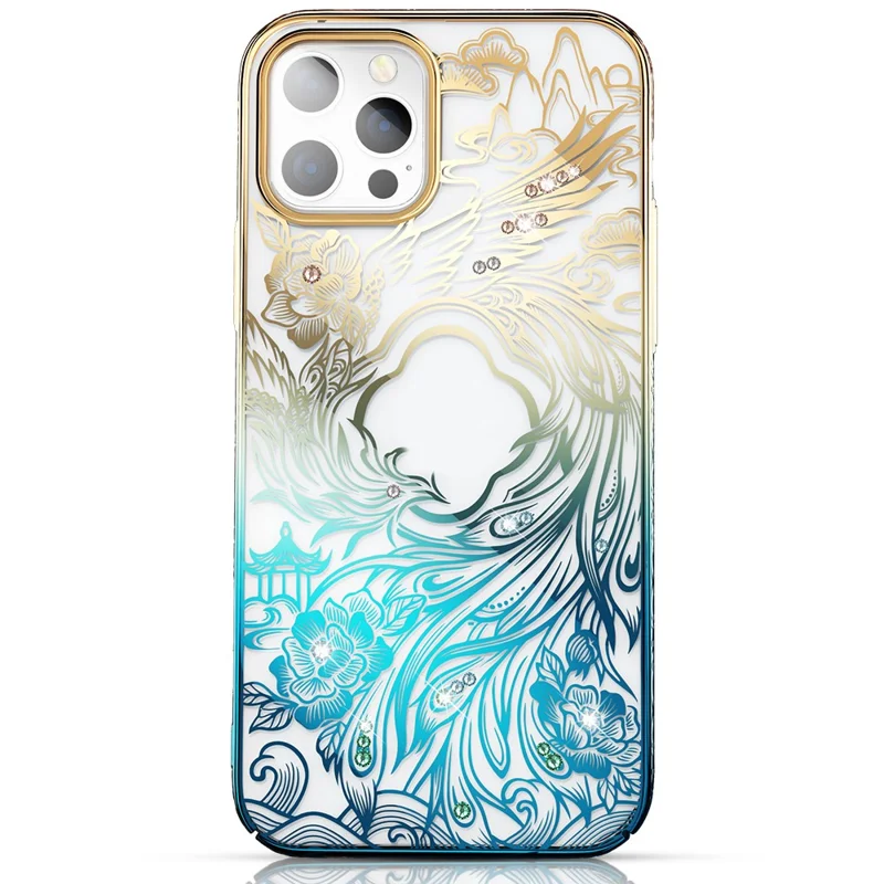 KINGXBAR Phoenix Nirvana Clear Sparkly Rhinestone Electroplating PC Shockproof Protective Cover for iPhone 12 / 12 Pro 6.1 inch - New Life