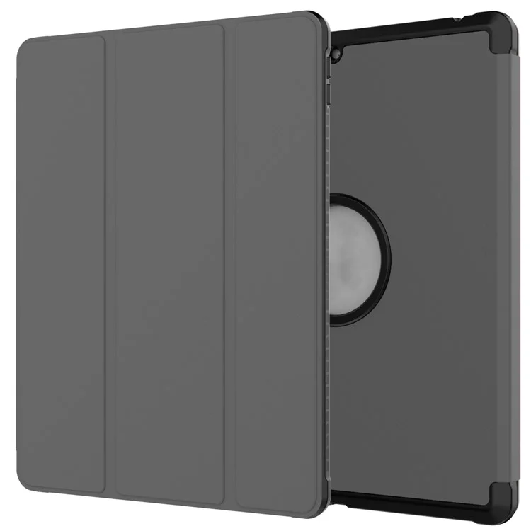 A07 Drop-Resistance Tri-Fold Leather Tablet Case Cover for iPad 10.2 (2021)/(2020)/(2019) - Grey