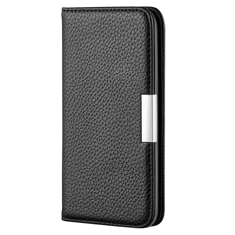 Full Protective Litchi Texture Metal Buckle Auto-absorbed Leather Case for iPhone 13 mini 5.4 inch - Black