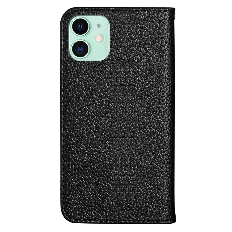 Full Protective Litchi Texture Metal Buckle Auto-absorbed Leather Case for iPhone 13 mini 5.4 inch - Black