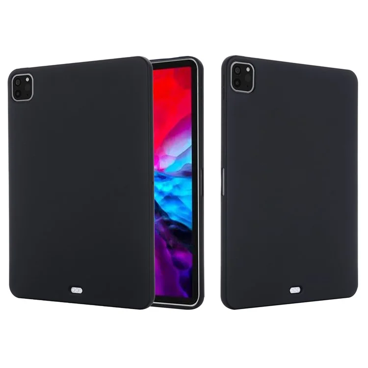 Soft Liquid Silicone Tablet Cover Protective Case für iPad Pro 11-Zoll (2021) - Schwarz