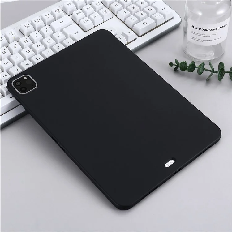 Soft Liquid Silicone Tablet Cover Protective Case für iPad Pro 11-Zoll (2021) - Schwarz