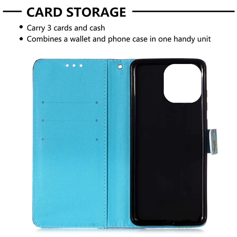 3D Pattern Printing Wallet Premium PU Leather Wallet Case Flip Folio Stand View Cover with Strap for iPhone 13 6.1 inch - Golden Butterflies