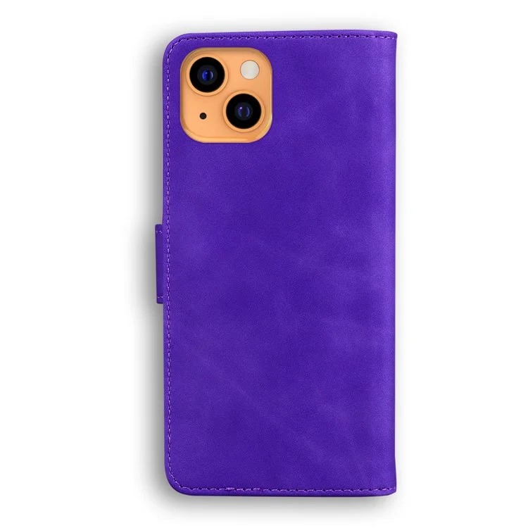 Pure Color Drop-resistant Leather Mobile Phone Cover Case für iPhone 13 6.1 inch - Lila