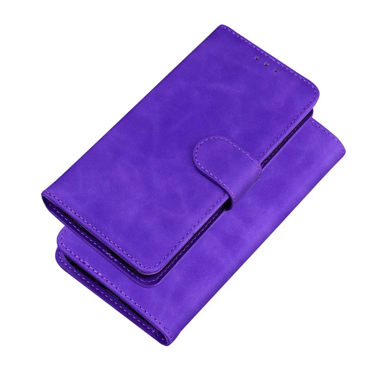 Pure Color Drop-resistant Leather Mobile Phone Cover Case für iPhone 13 6.1 inch - Lila
