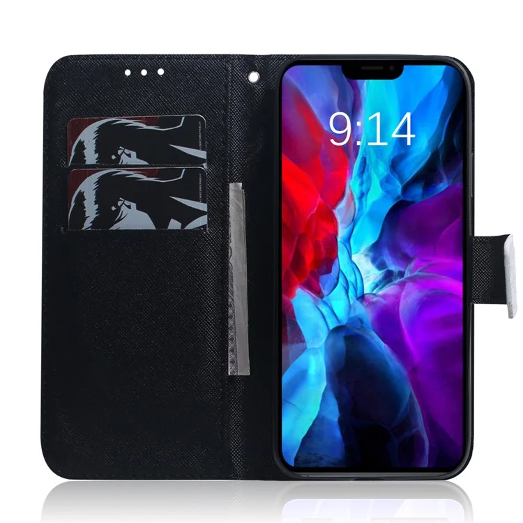 Pattern Printing PU Leather Wallet Shockproof Magnetic Folio Flip Book Cover for iPhone 13 mini 5.4 inch - Cute Panda