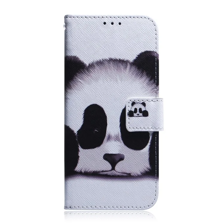 Pattern Printing PU Leather Wallet Shockproof Magnetic Folio Flip Book Cover for iPhone 13 mini 5.4 inch - Cute Panda