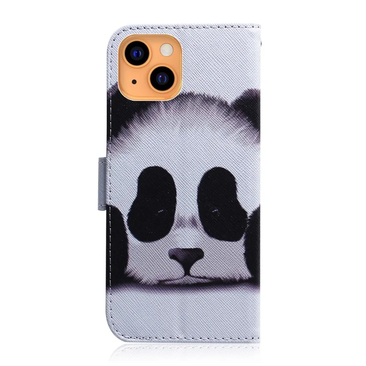 Pattern Printing PU Leather Wallet Shockproof Magnetic Folio Flip Book Cover for iPhone 13 mini 5.4 inch - Cute Panda